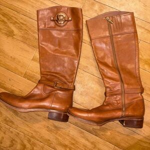 Michael Kors Brown Leather Riding Boots